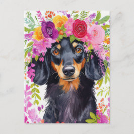 Aquarell-Dachshund-Postkarte Postkarte