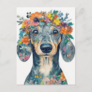 Aquarell-Dachshund-Postkarte  Postkarte