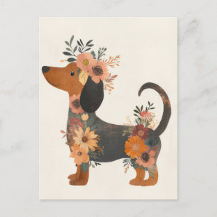 Aquarell-Dachshund-Postkarte Postkarte