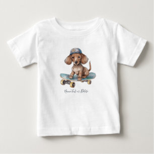 Aquarell-Dachshund-T-Shirt Baby T-shirt