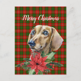 Aquarell Dackel Hund Weihnachten Postkarte