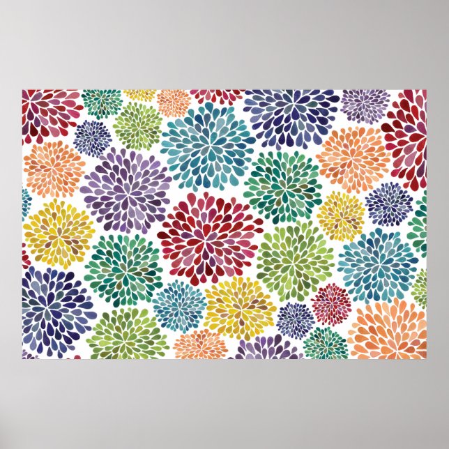 Aquarell Dahlia Blume Helles Poster Kunst (Vorne)