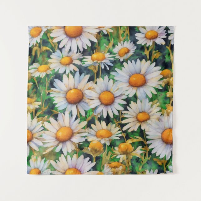 Aquarell Daisy Blume Garten Wandteppich (Vorderseite)
