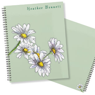 Aquarell-Daisy-Blumen-Boho-Weihnachtsgeschenk Planer