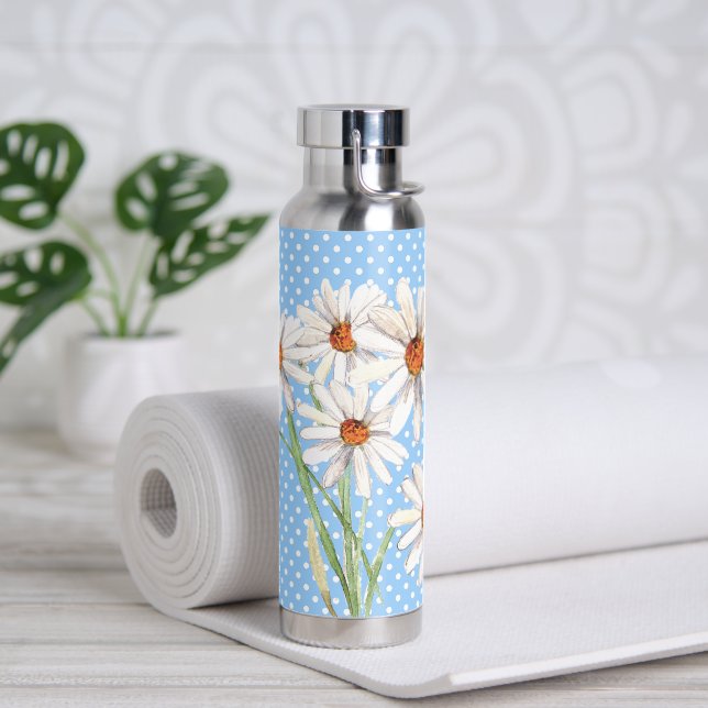 Aquarell Daisy Bouquet auf Punkten Trinkflasche (Yoga)