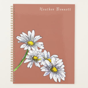 Aquarell-Daisy-Floral-Boho-Weihnachtsgeschenk Planer