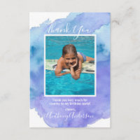 Aquarell DANK YOU Blue Boy BIRTHDAY | FOTO