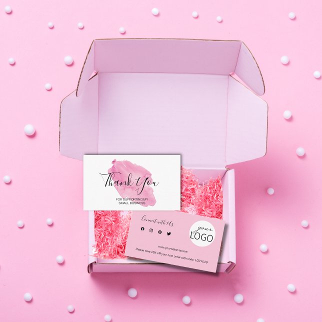 Aquarell Danke, dass Sie mein Projekt unterstützt  Visitenkarte (Von Creator hochgeladen)