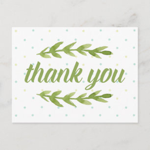 Aquarell Danke Postcard Postkarte