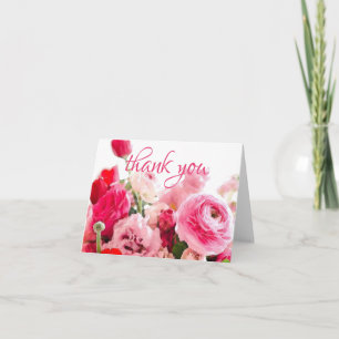 Aquarell-Dankeschön-Handschrift-Skript Rosen Chic Dankeskarte
