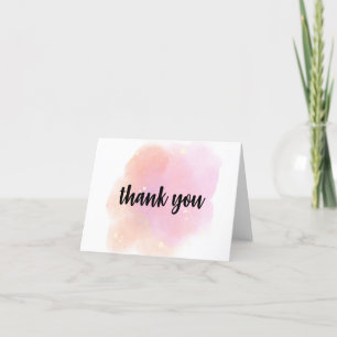 Aquarell Dankeschön Karte - Rosa & Peach