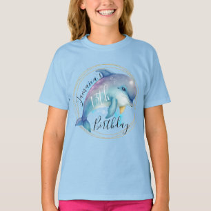 Aquarell-Delfin-Ozean-Geburtstags-Party-T-Shirt T-Shirt