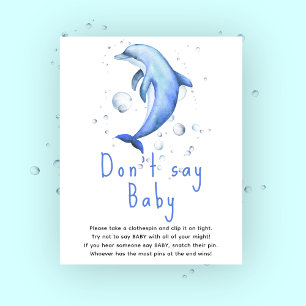 Aquarell-Delfin - Sag nicht Baby Poster