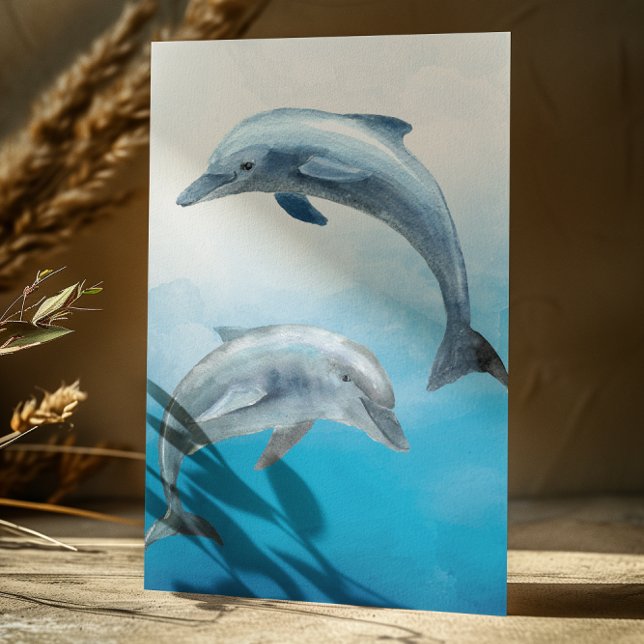 Aquarell Delfine  Postkarte (Von Creator hochgeladen)