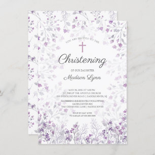 Aquarell Delikate Purple Blumen Christine Einladung