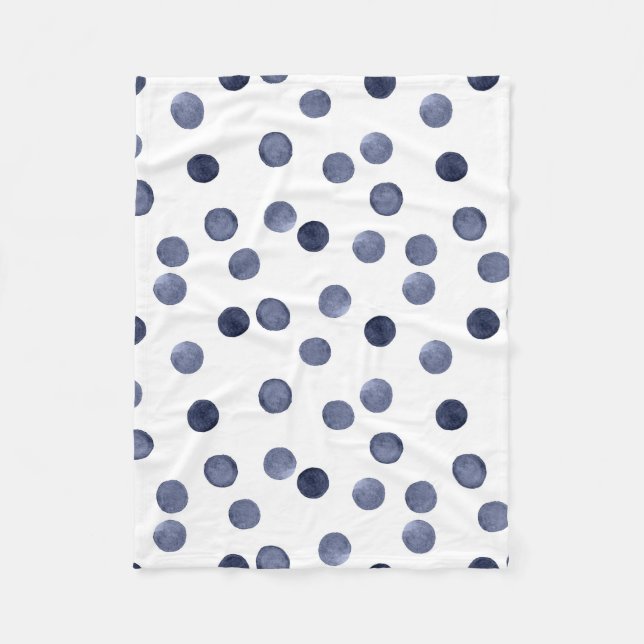 Aquarell Der blaue Polka-Punkt. Fleecedecke (Vorderseite)