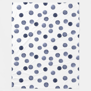 Aquarell Der blaue Polka-Punkt. Fleecedecke