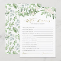 Aquarell, der die Bride Beste Karte kennt