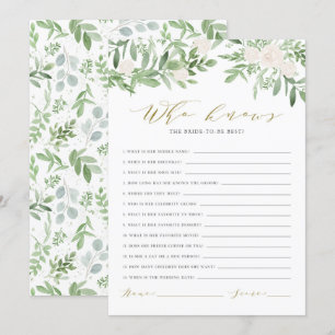 Aquarell, der die Bride Beste Karte kennt