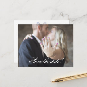 Aquarell Designer Blau Foto Save the Date Postkarte