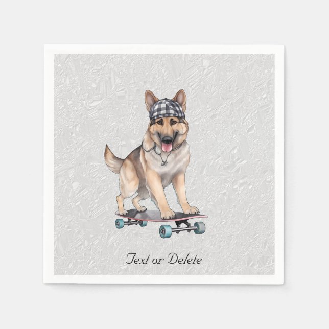 Aquarell Deutsche Schäferhund Servietten (Vorderseite)