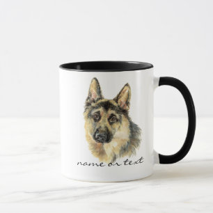 Aquarell Deutscher Schäferhund Haustier Hund Tier Tasse