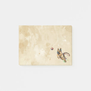 Aquarell Deutscher Schäferhund Haustier Tier Post-it Klebezettel