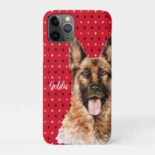 Aquarell Deutscher Schäferhund personalisiert Case-Mate iPhone Hülle