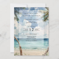 Aquarell Die Hochzeit am tropischen Strand der Sey
