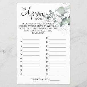 Aquarell Die Schürze Brautparty Spielkarte Flyer