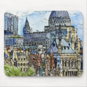 Aquarell-die Themse-Ufergegend der Mousepad
