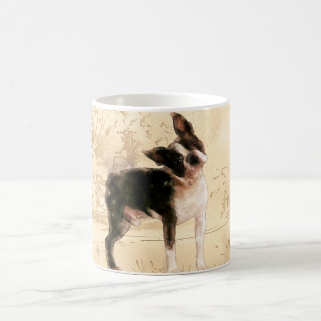 Aquarell-Digital-Kunst Bostons Terrier Kaffeetasse (Mittel)