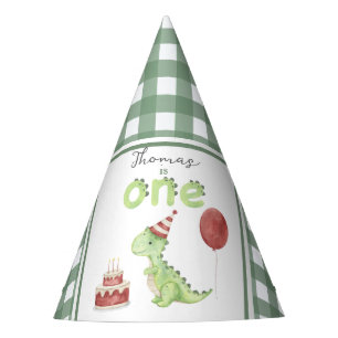 Aquarell-Dinosaurier 1. Geburtstag Partyhütchen