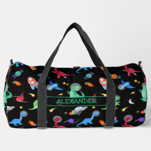 Aquarell-Dinosaurier-Astronauten im Weltraum Schwa Duffle Bag