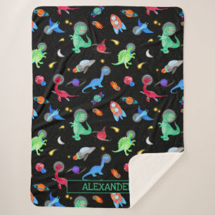 Aquarell-Dinosaurier-Astronauten im Weltraum Schwa Sherpadecke