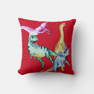 Aquarell-Dinosaurier-Kinder Kissen