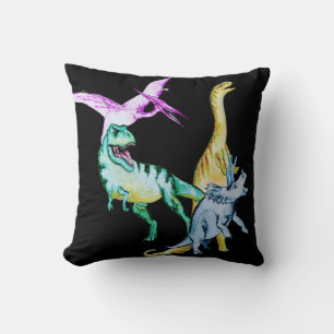 Aquarell-Dinosaurier-Kinder Kissen