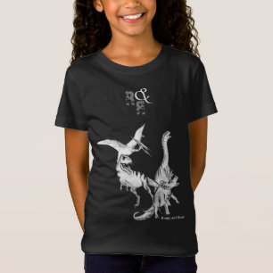 Aquarell-Dinosaurier-Kinder toben und brüllen T-Shirt