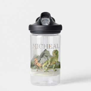 Aquarell-Dinosaurier T-Rex Tyrannosaurus Name Trinkflasche