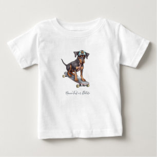 Aquarell-Dobermann-T-Shirt Baby T-shirt