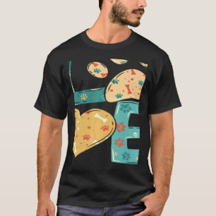Aquarell Dog Pfoten Herzstück für Hunde T-Shirt