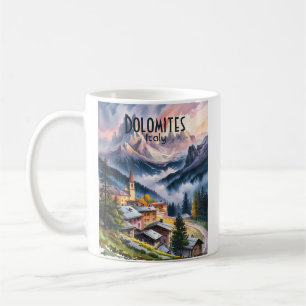 Aquarell Dolomiten Italien Alpen Berge Maßanfertig Kaffeetasse