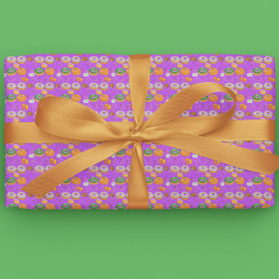 Aquarell Donut-licious Frohes Halloween Süßigkeite Geschenkpapier