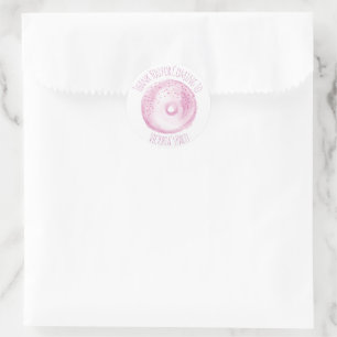 Aquarell-Donut Rosa Streusel Handgezeichnete Party Runder Aufkleber