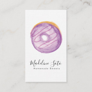 Aquarell-Donuts Süßigkeiten Backen Cake Decorator Visitenkarte
