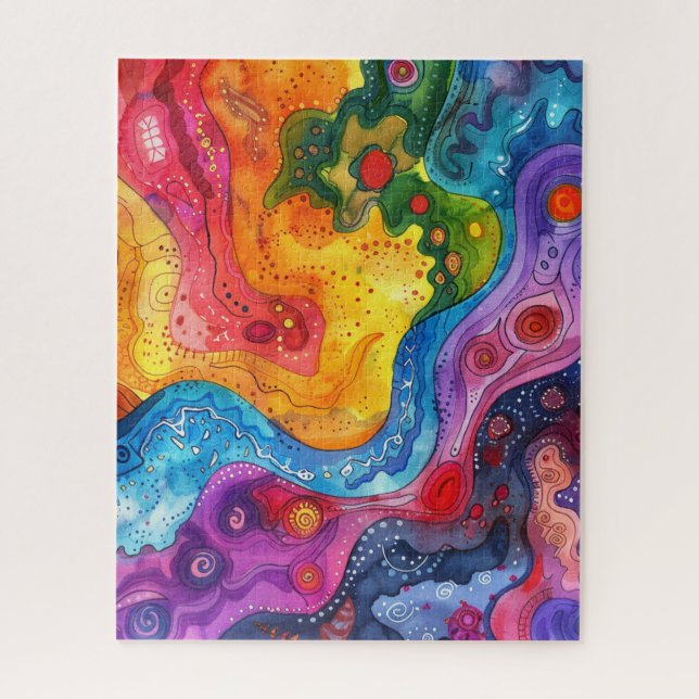 Aquarell-Doodle-Puzzle Puzzle (Vertikal)