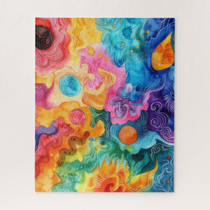 Aquarell-Doodle-Puzzle Puzzle