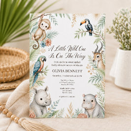Aquarell-Dschungel-Safari-Baby-Shower-Einladung