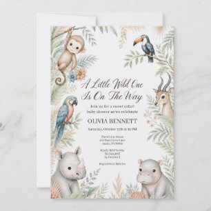 Aquarell-Dschungel-Safari-Baby-Shower-Einladung