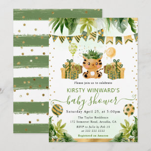 Aquarell Dschungel Tiger Babyparty Einladung